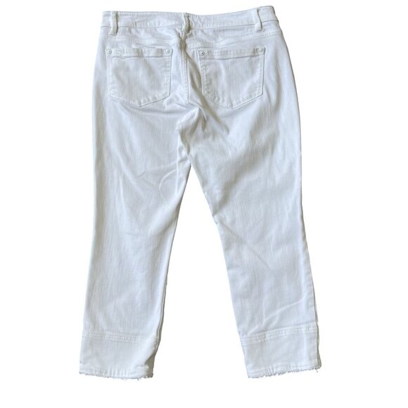 J. Jill Womens 8p White Denim Authentic Fit Cropped Capri Jeans Clean Girl - Picture 2 of 15